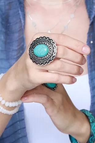 Boho Mandala Flower Ring