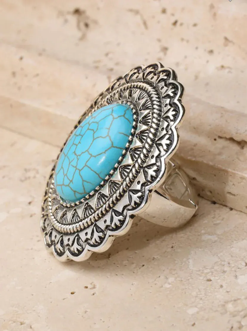 Boho Mandala Flower Ring