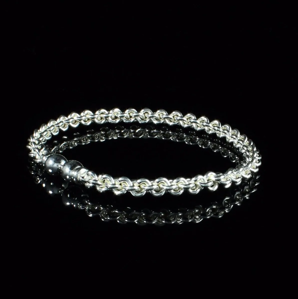 Braided Flexible Small Solid Ball Bangle