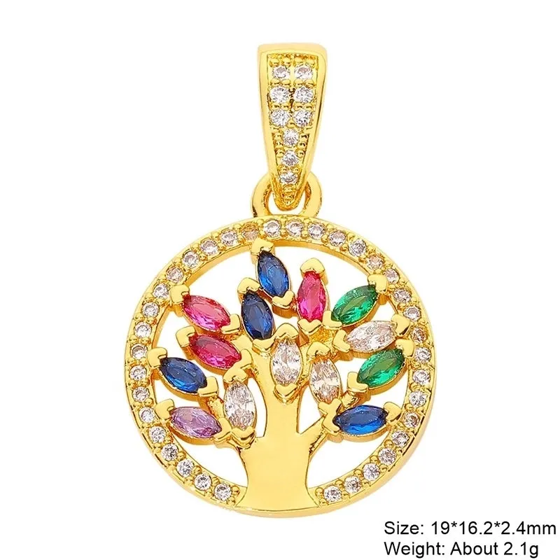 Casual Elegant Classic Style Cross Copper Plating Inlay Zircon 18k Gold Plated White Gold Plated Charms