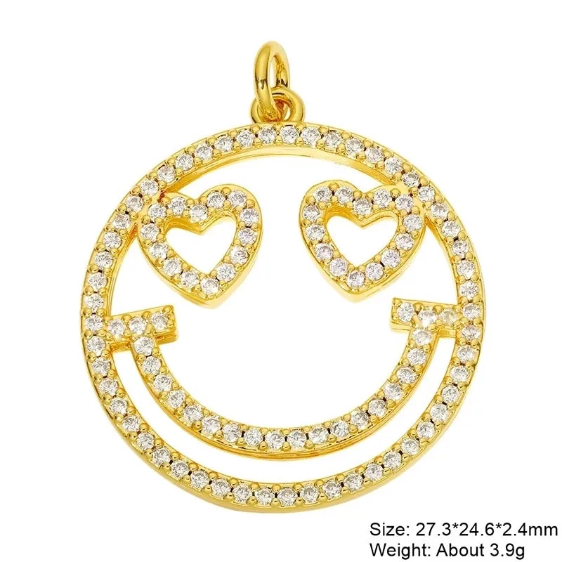 Casual Elegant Classic Style Cross Copper Plating Inlay Zircon 18k Gold Plated White Gold Plated Charms