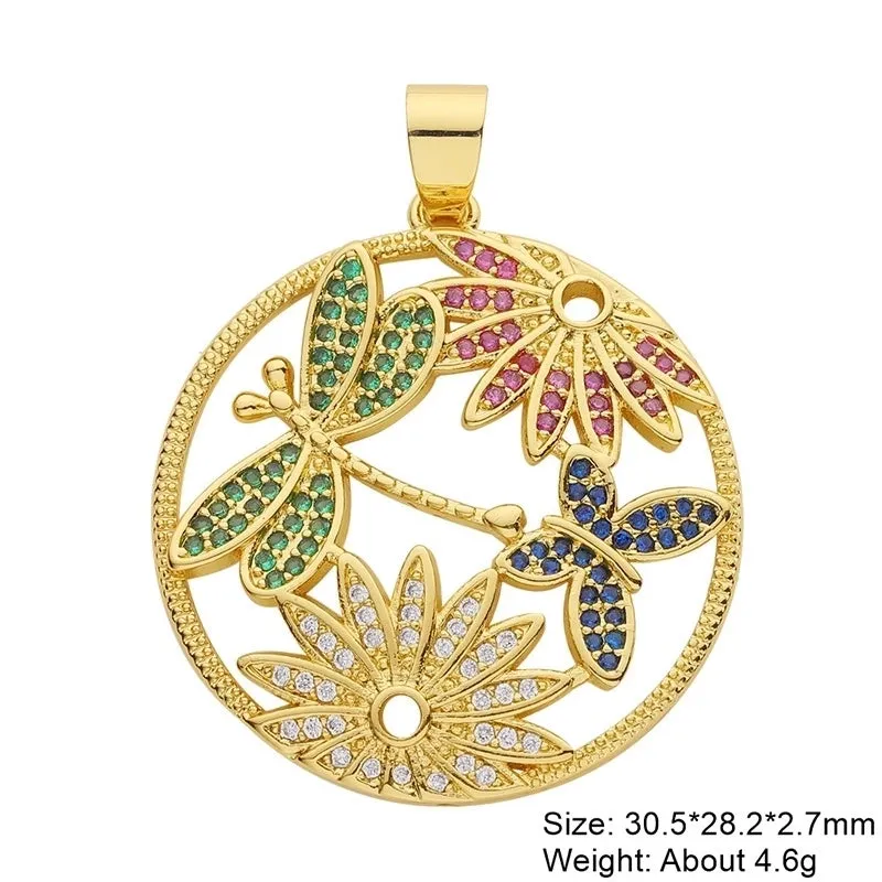 Casual Elegant Classic Style Cross Copper Plating Inlay Zircon 18k Gold Plated White Gold Plated Charms