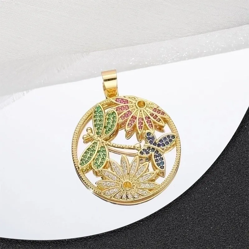 Casual Elegant Classic Style Cross Copper Plating Inlay Zircon 18k Gold Plated White Gold Plated Charms