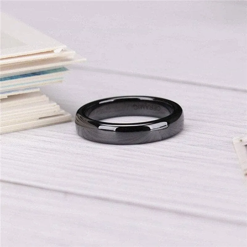 Classic Black Men's Ceramic Wedding Band