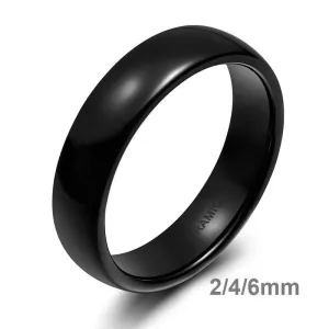 Classic Black Men's Ceramic Wedding Band