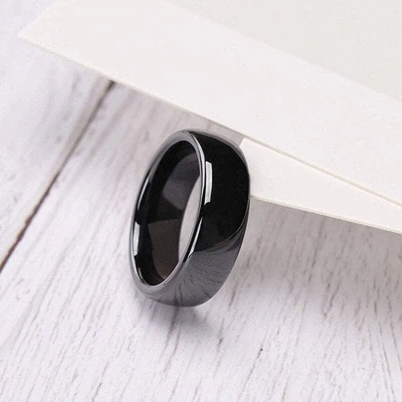 Classic Black Men's Ceramic Wedding Band