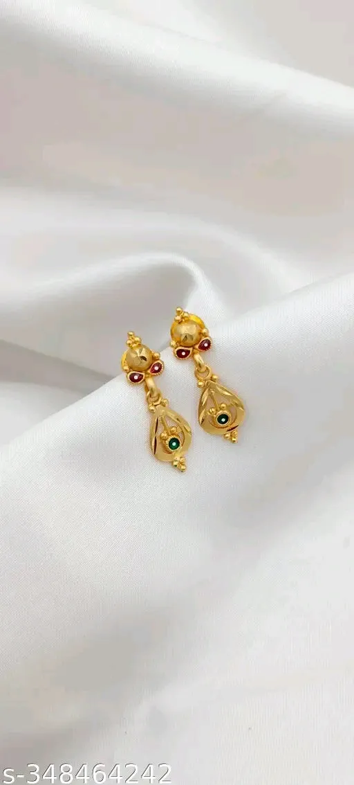 Classy Fabric Stud Earrings with 1Gram Gold Plating