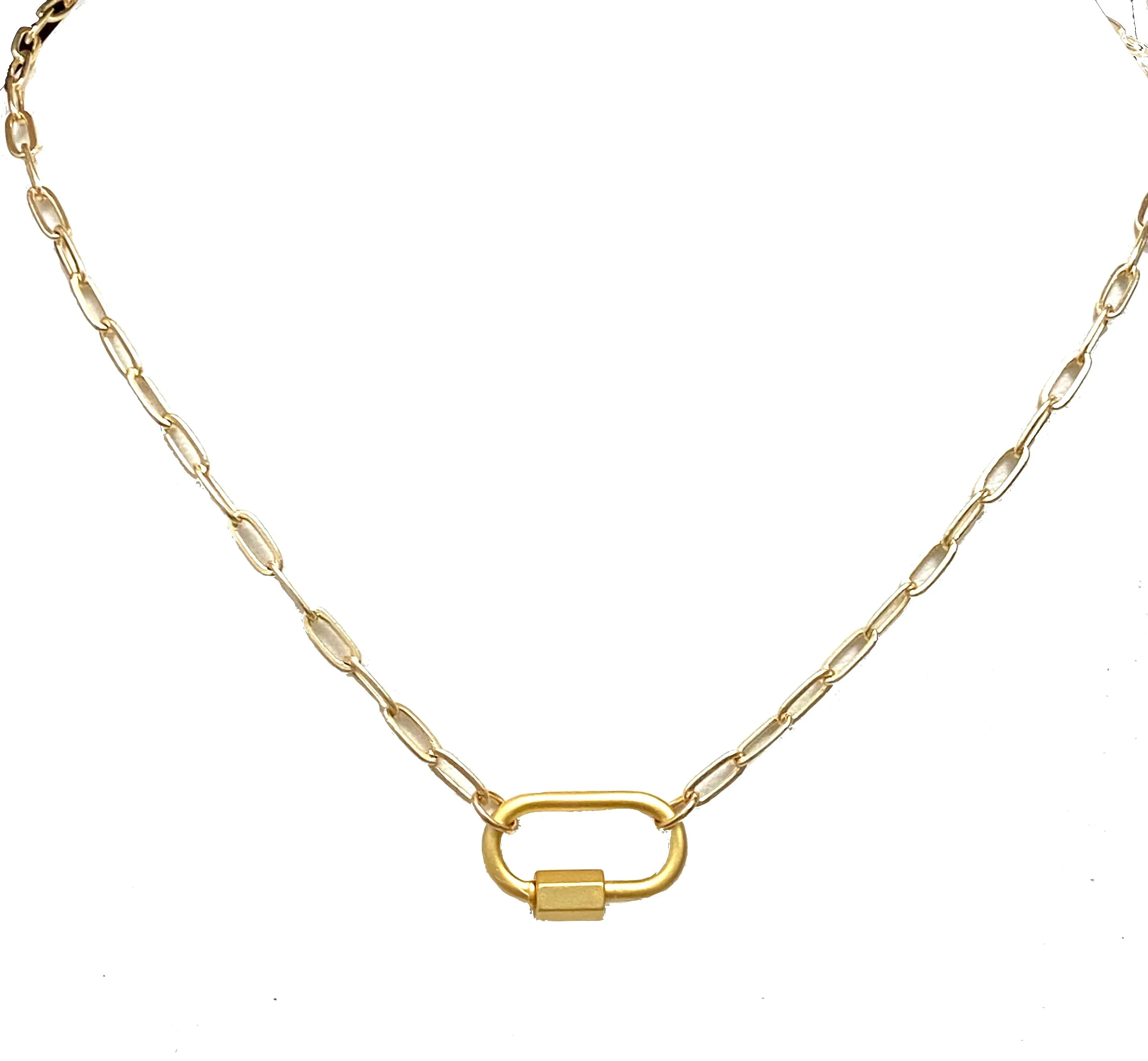 Clingy Carabiner Necklace- Gold