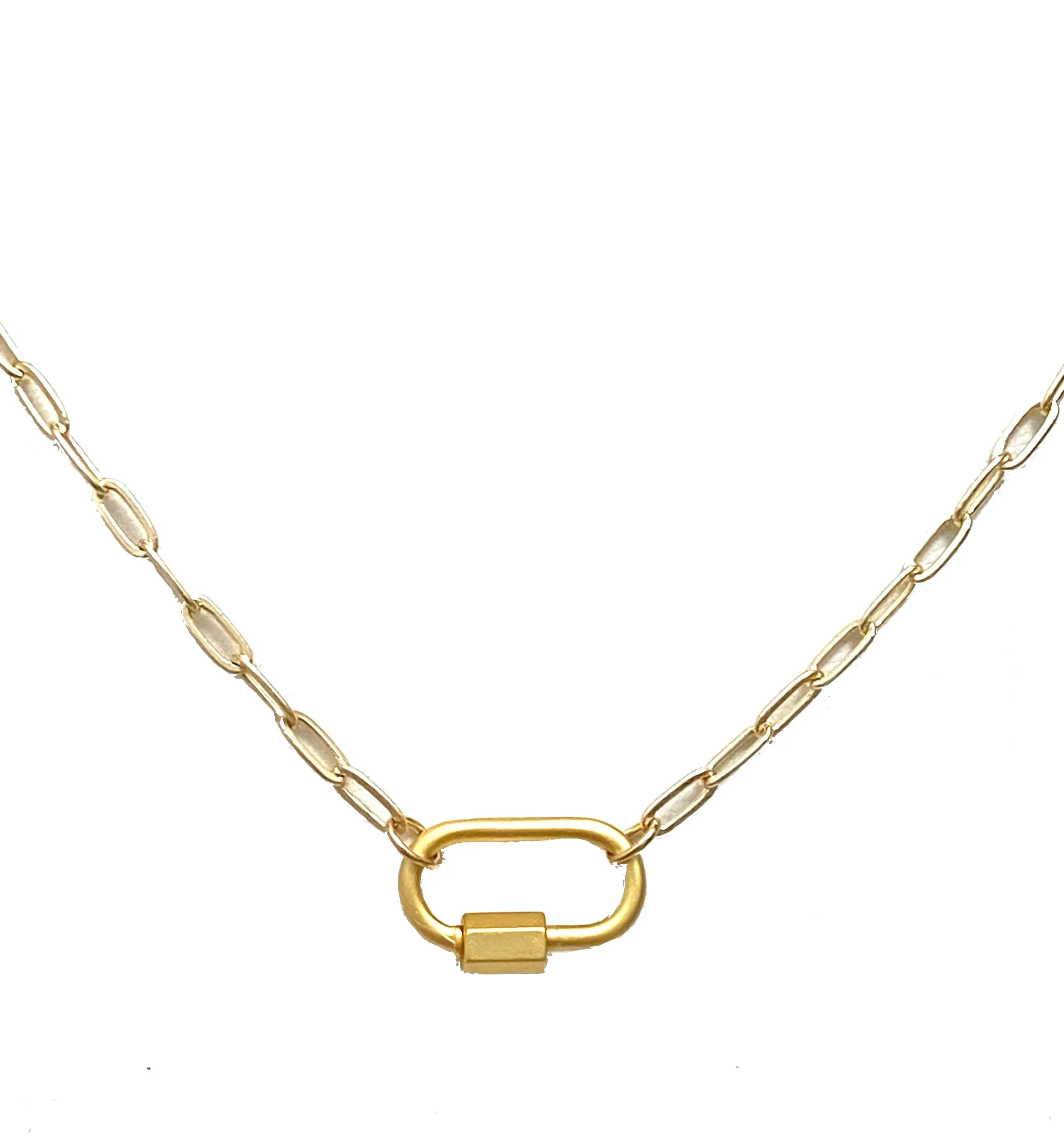 Clingy Carabiner Necklace- Gold