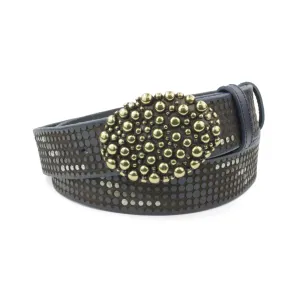 Clyde Navy Studded Bubble Oval Belt