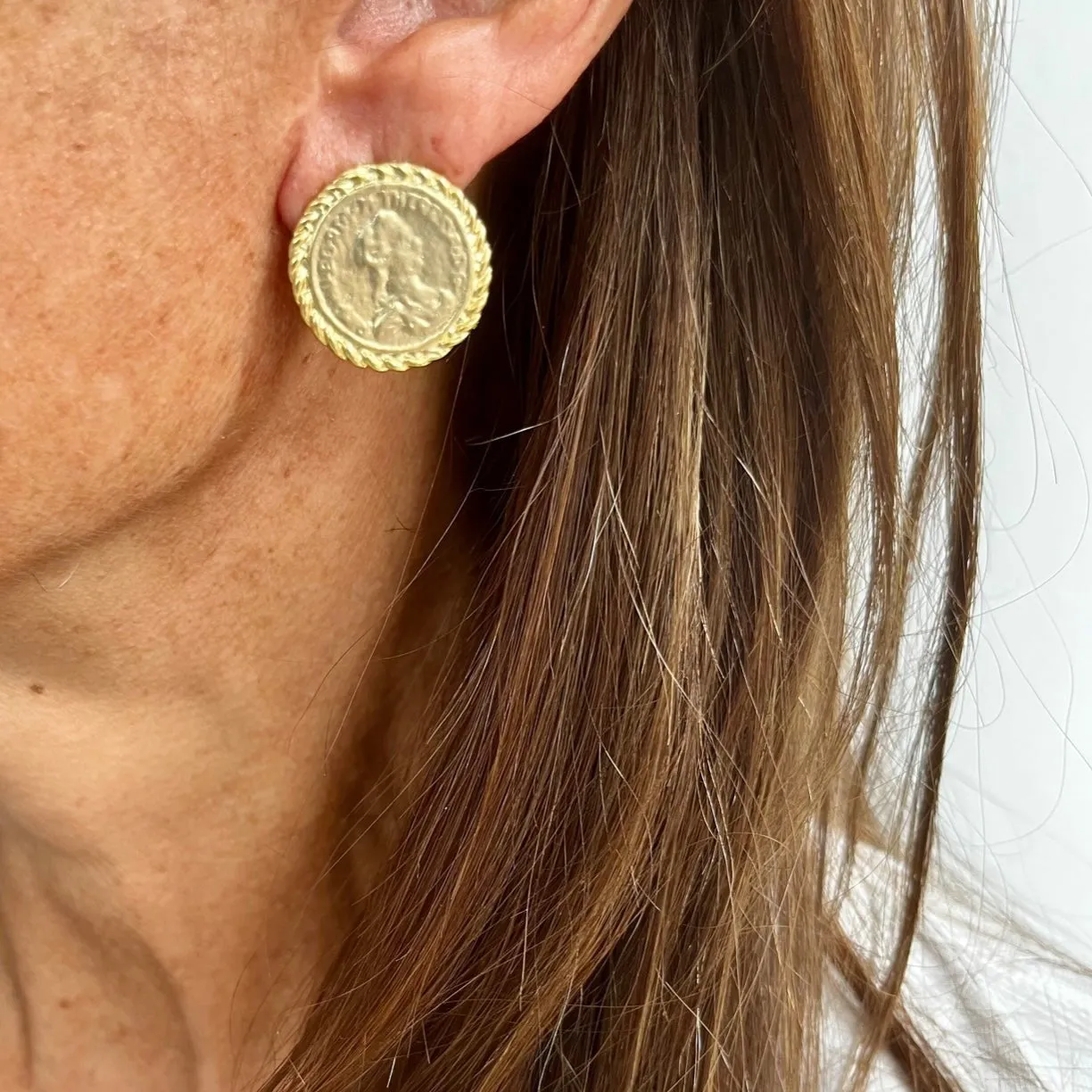 Coin Stud Earrings