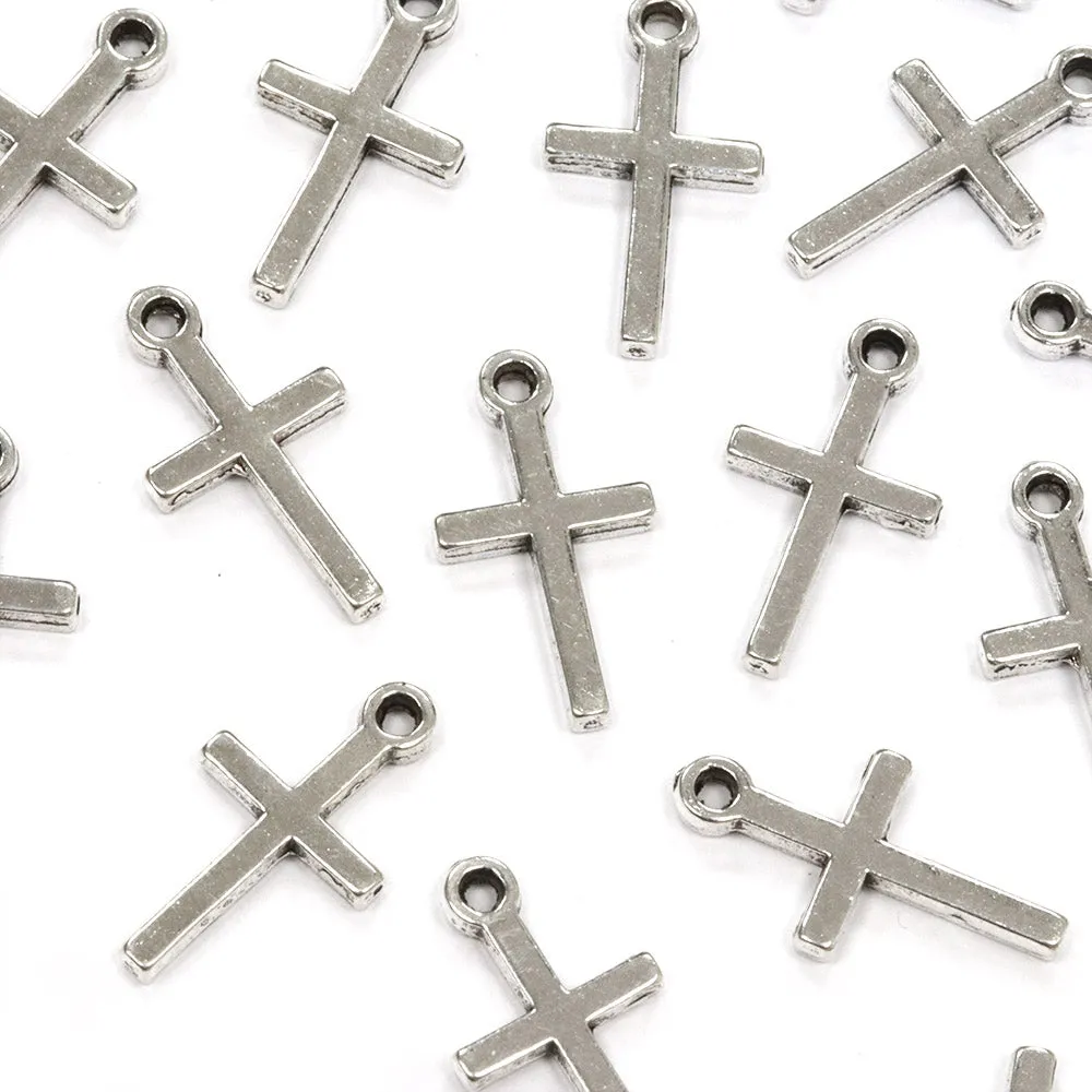 Cross Antique Silver 23x10mm - Pack of 50