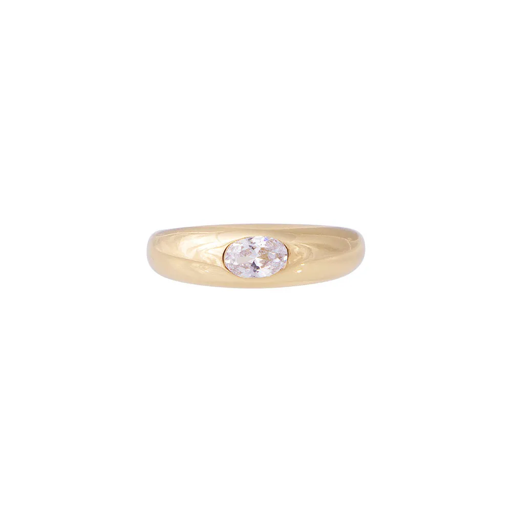 CRYSTAL OVAL RING