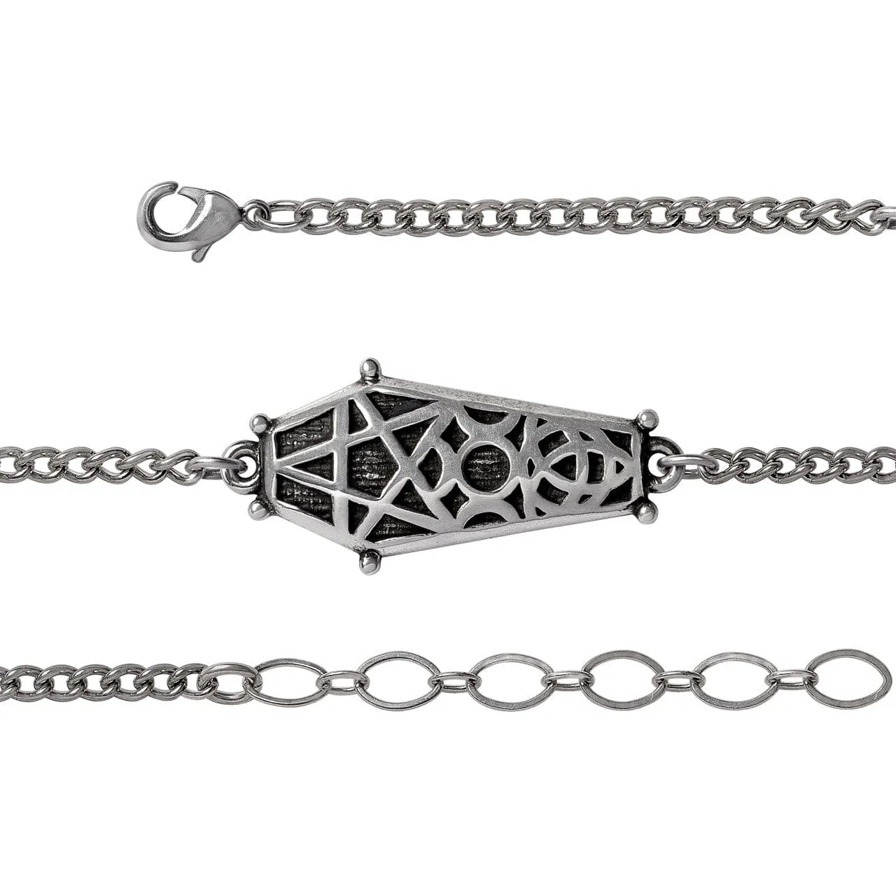 Darkness Meets Elegance With Our Stunning Hex Coffin Bracelet