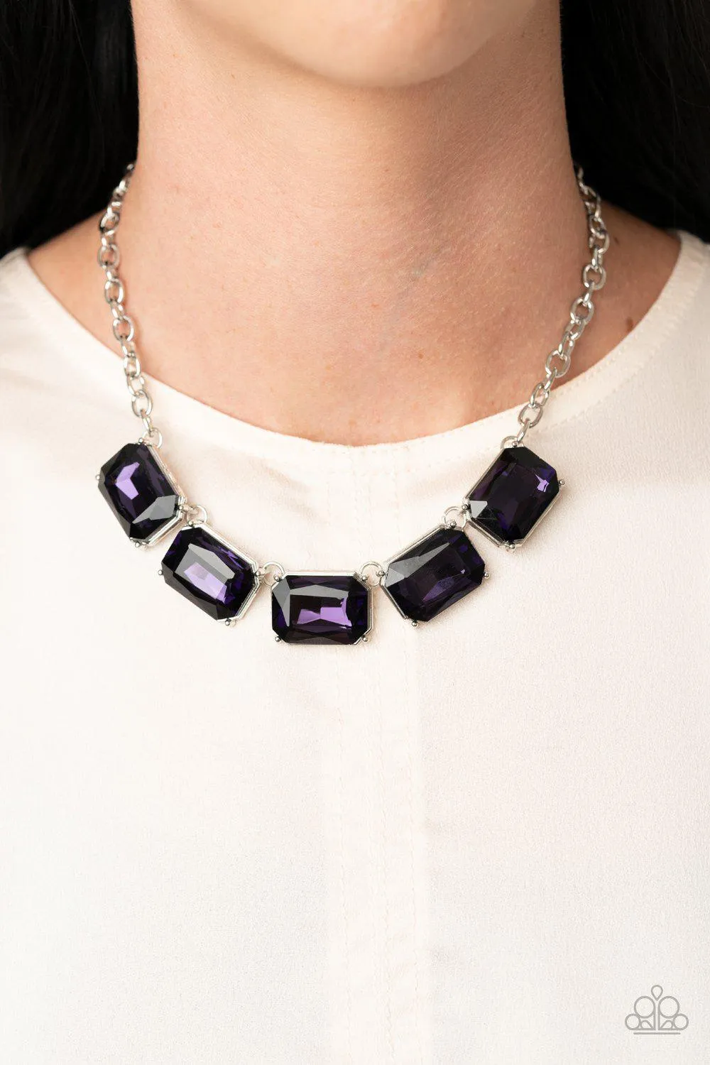 Deep Freeze Diva Purple Rhinestone Necklace - Paparazzi Accessories