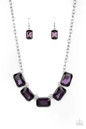 Deep Freeze Diva Purple Rhinestone Necklace - Paparazzi Accessories