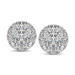 Diamond Stud Earrings Round-cut in 10K White Gold