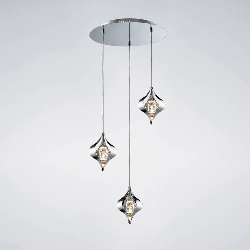 Diyas IL30584 Amano Pendant Round Polished Chrome