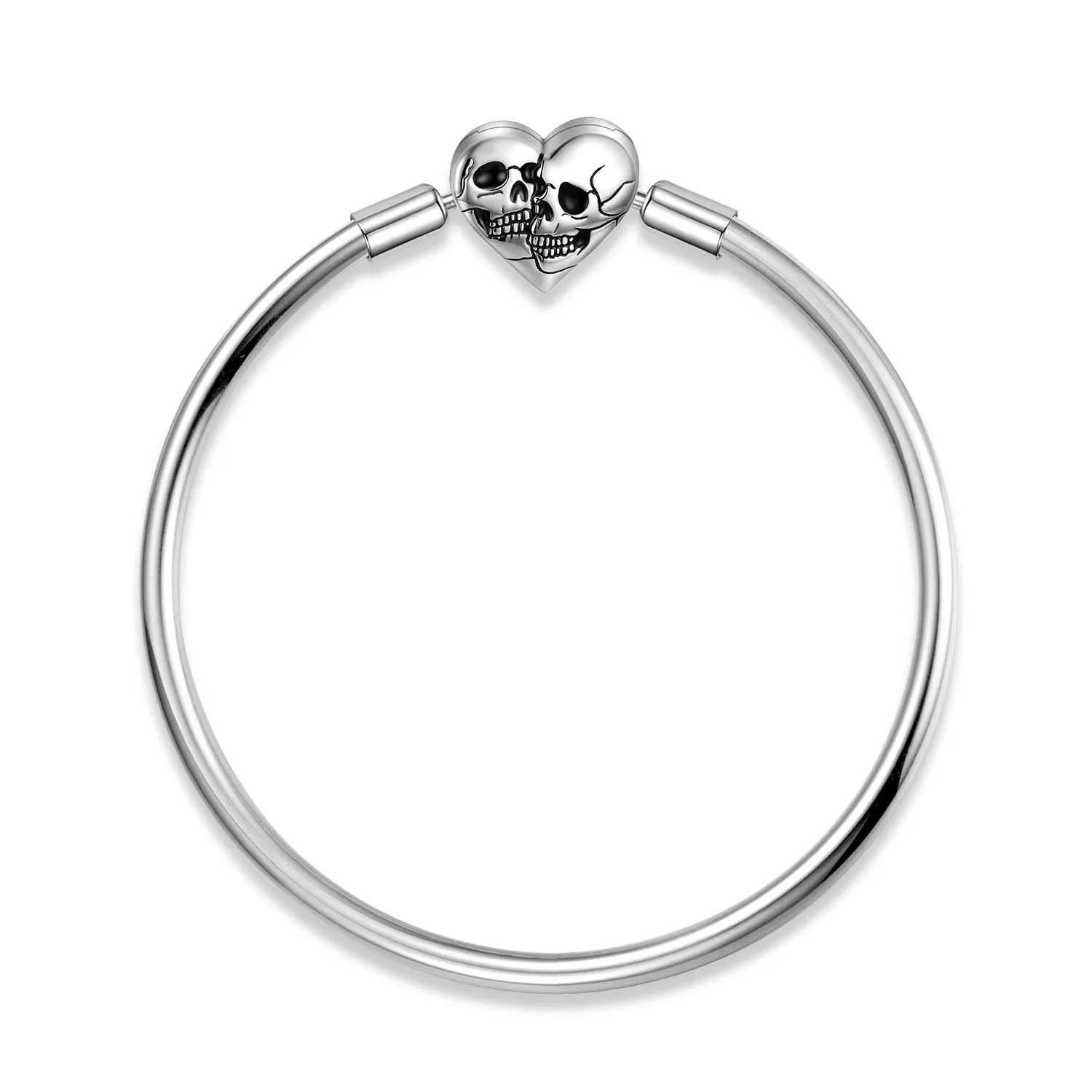 Double Skull Heart Shaped Punk Charm Bracelet