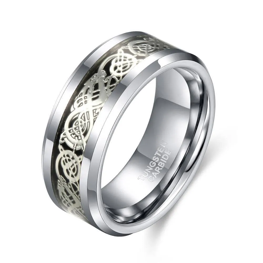 Dragon Inlay Men's Tungsten Carbide Wedding Band