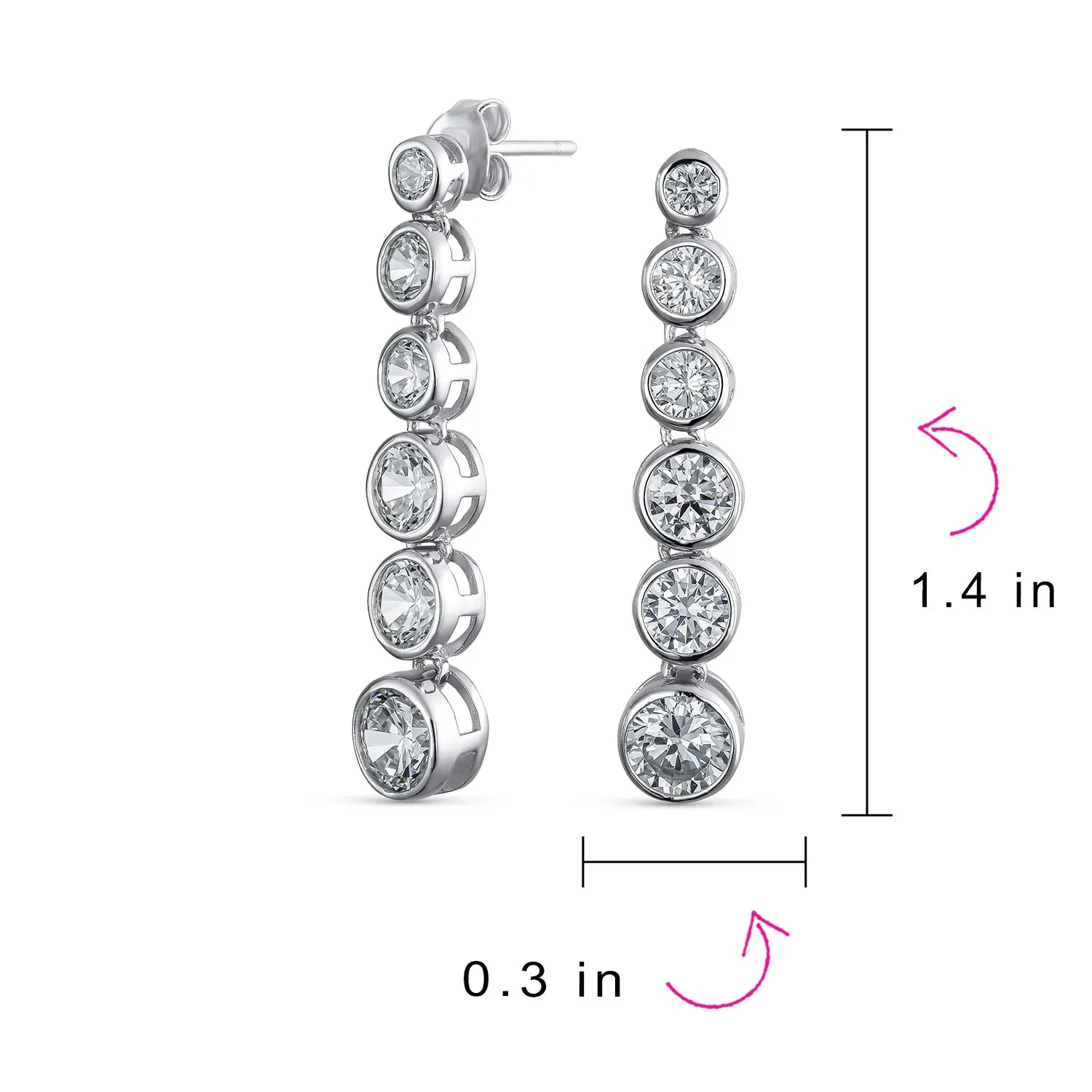 Elegant Bridal Dangle Chandelier Earrings with CZ Geometric Bubble Design