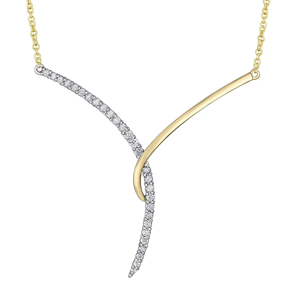 Elegant Diamond Curved Pendant