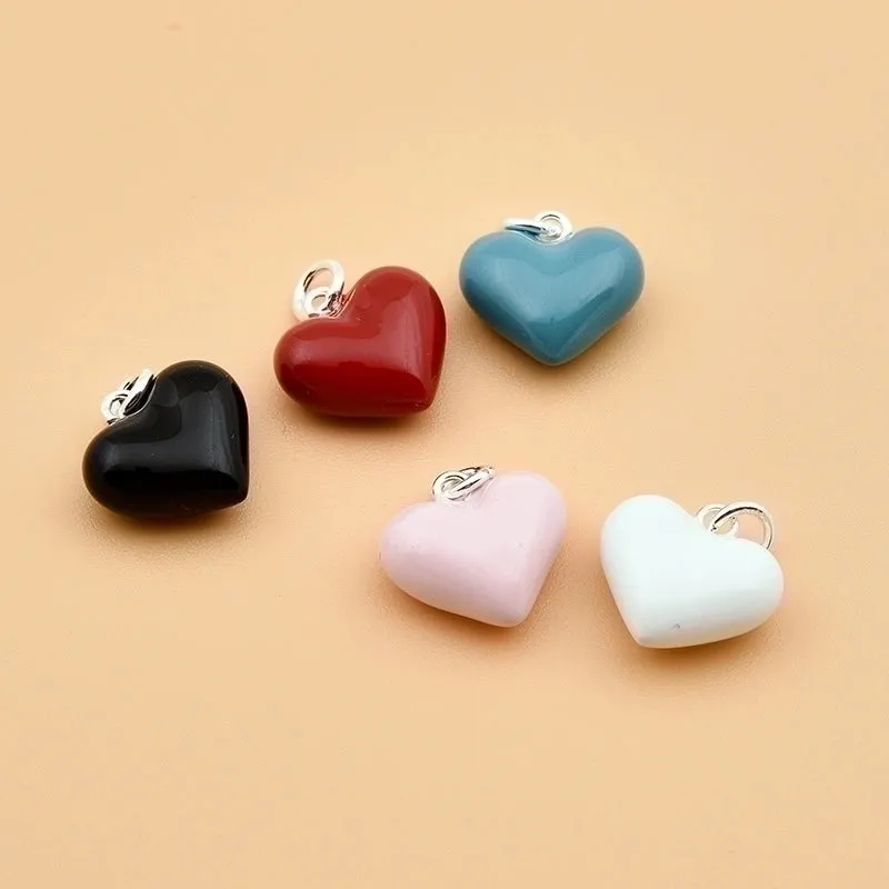 Elegant Sweet Heart Shape Sterling Silver Charms