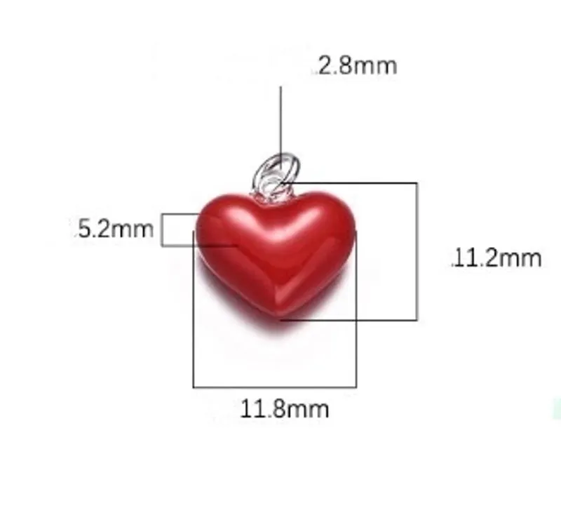 Elegant Sweet Heart Shape Sterling Silver Charms