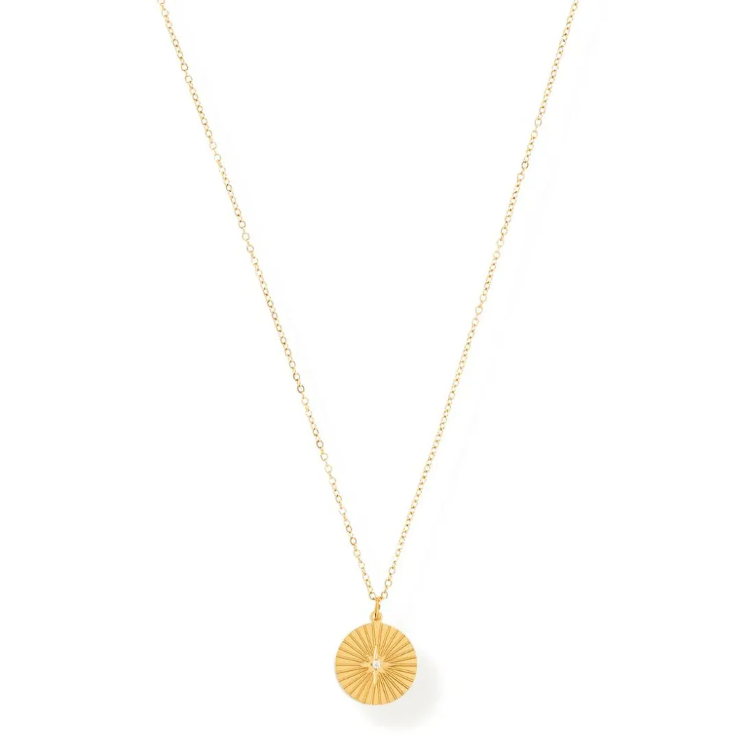 Ellie Vail Rue Sunburst Disc Necklace