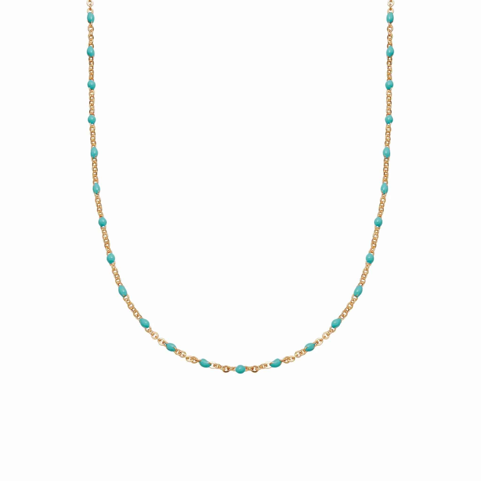 Enamel Beaded Necklace 18ct Gold Plate