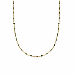 Enamel Beaded Necklace 18ct Gold Plate