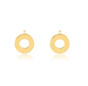 ER001G B.Tiff Open Circle Gold Plated Stainless Steel Stud Earrings