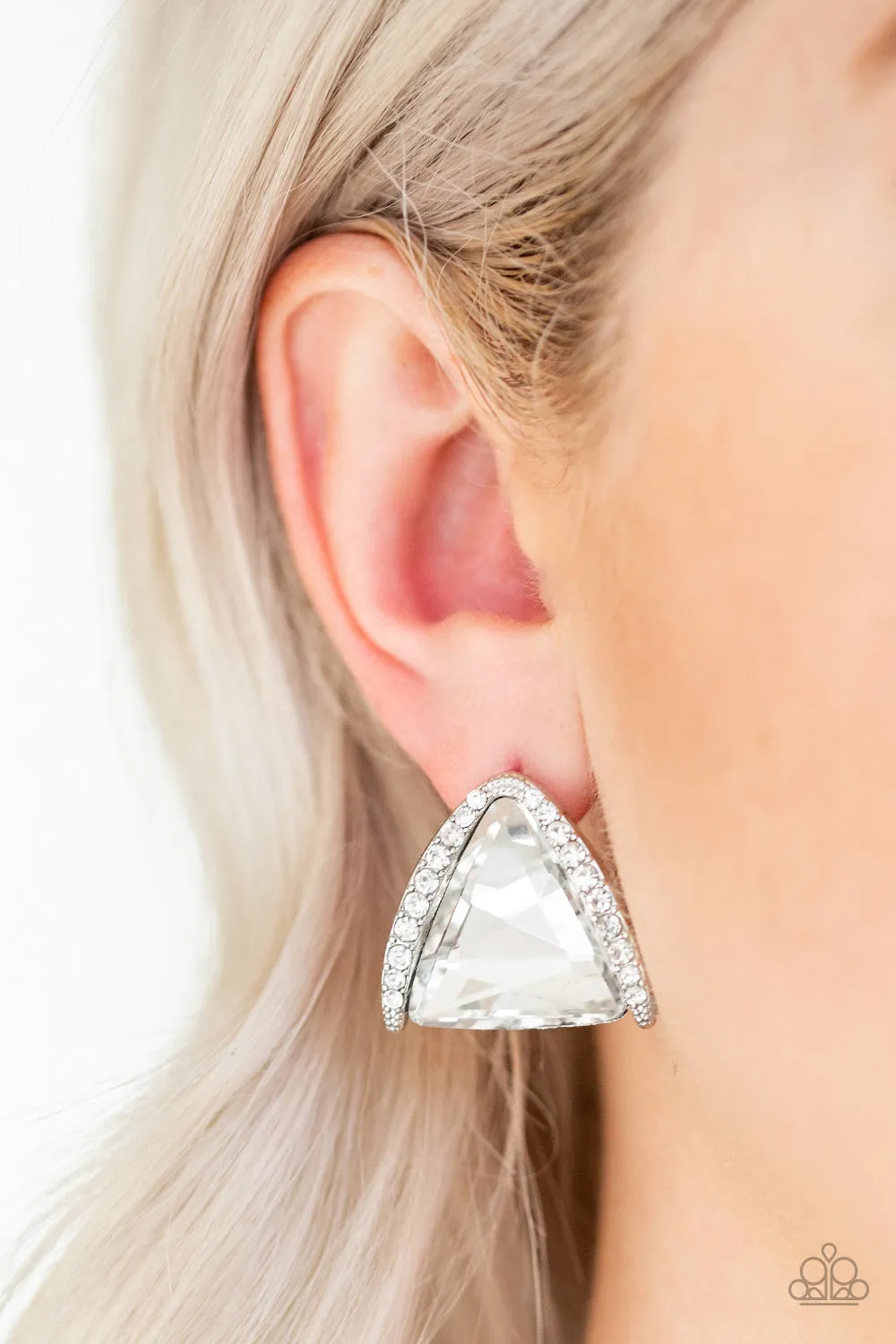 Exalted Elegance - White Post Earring