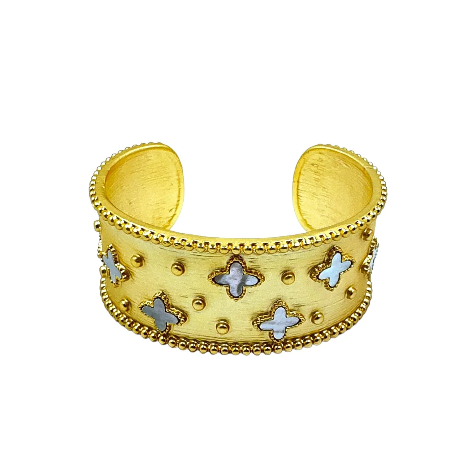 Eza Clover Gold Cuff Bracelet