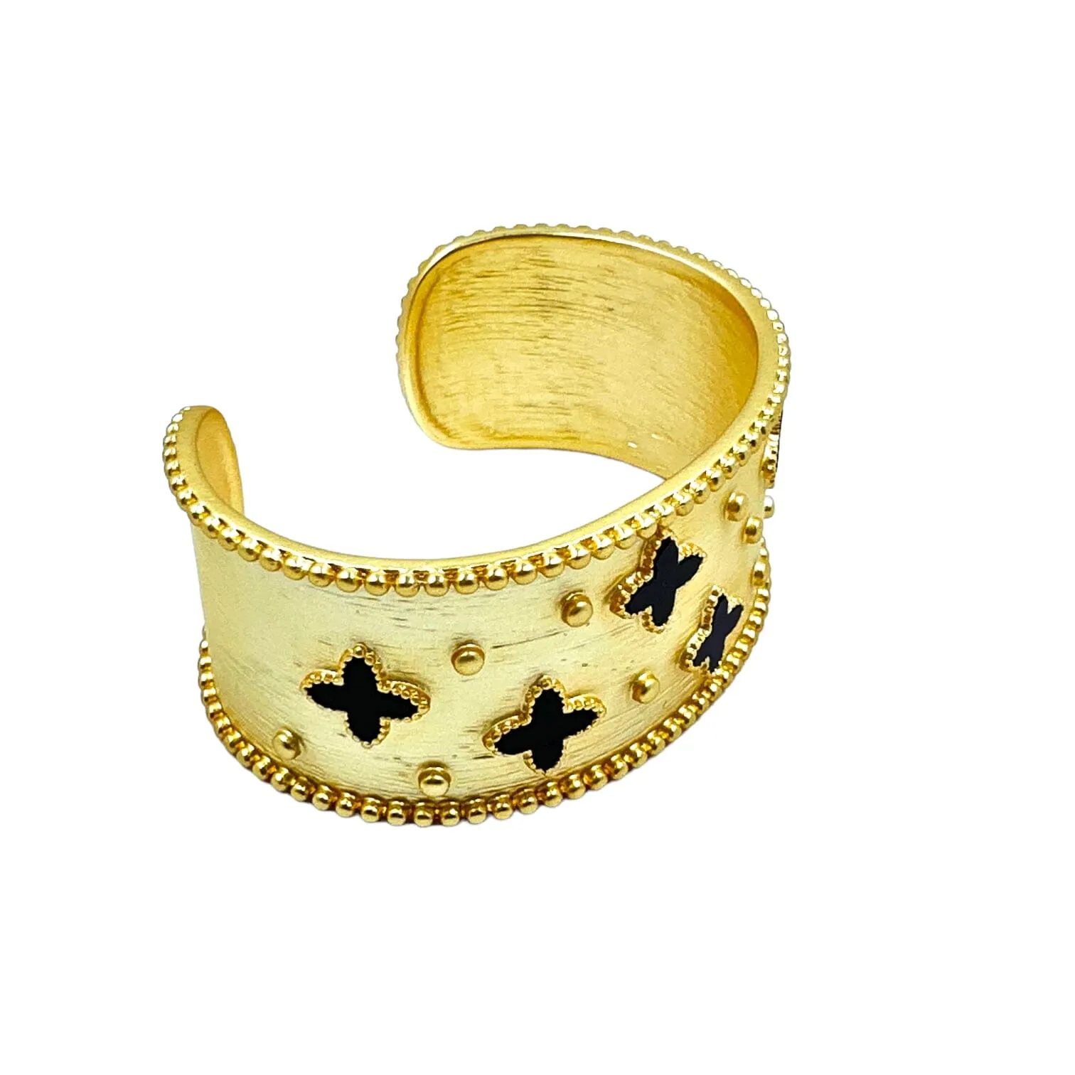 Eza Clover Gold Cuff Bracelet