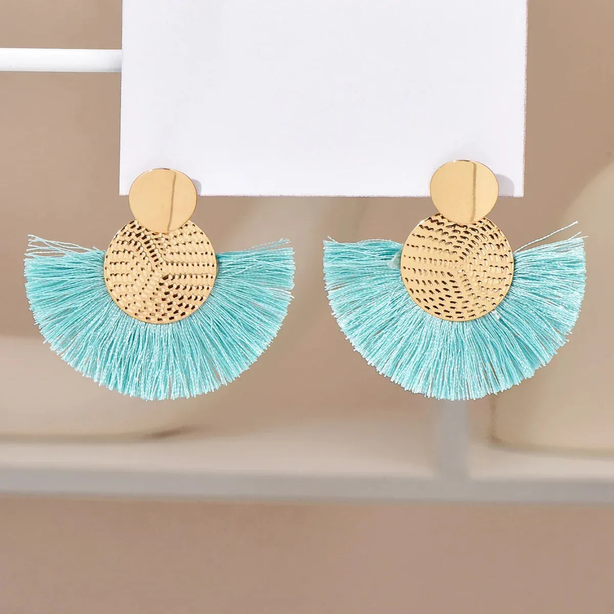 Fashion Bohemian Tassel Dangle White Fringe Statement Wedding Earring