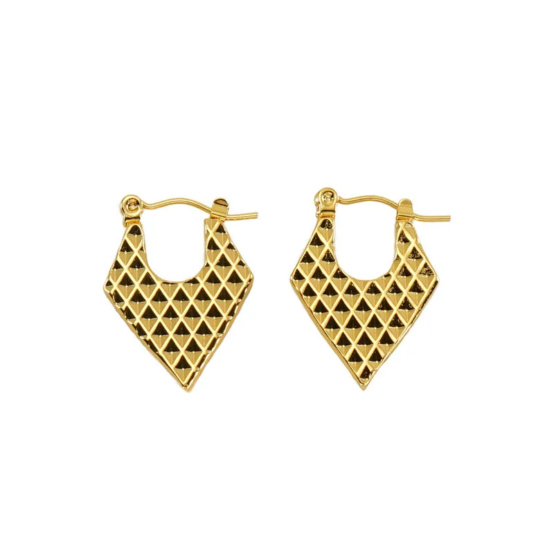 Geometric Style Hoop Gold Earring JLT12944