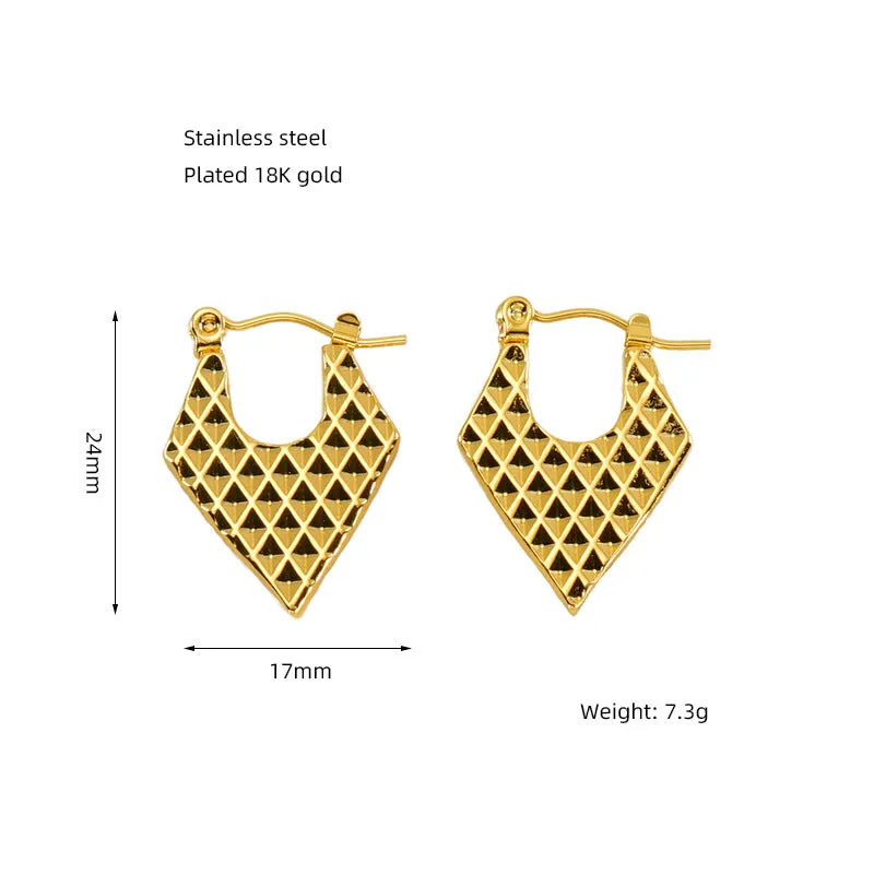 Geometric Style Hoop Gold Earring JLT12944