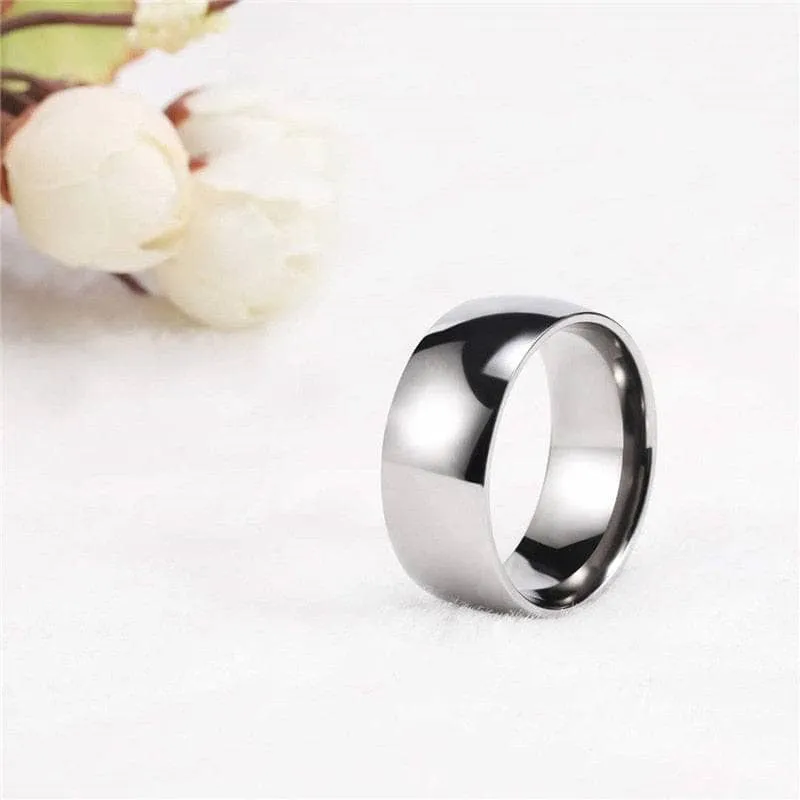 Glossy Dome Men's Titanium Wedding Band