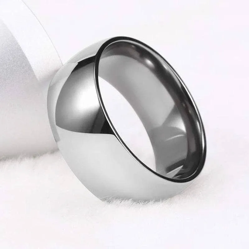 Glossy Dome Men's Titanium Wedding Band