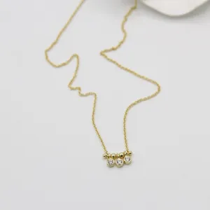 Gold Shimmer Triple Stud Necklace