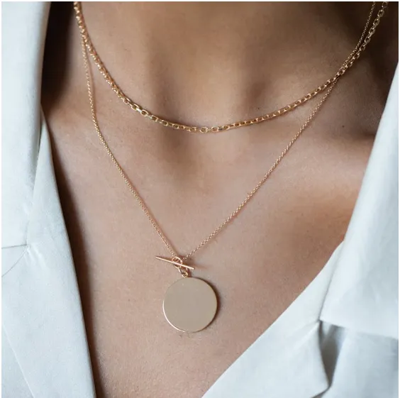 Gold Vermeil Disc Necklace