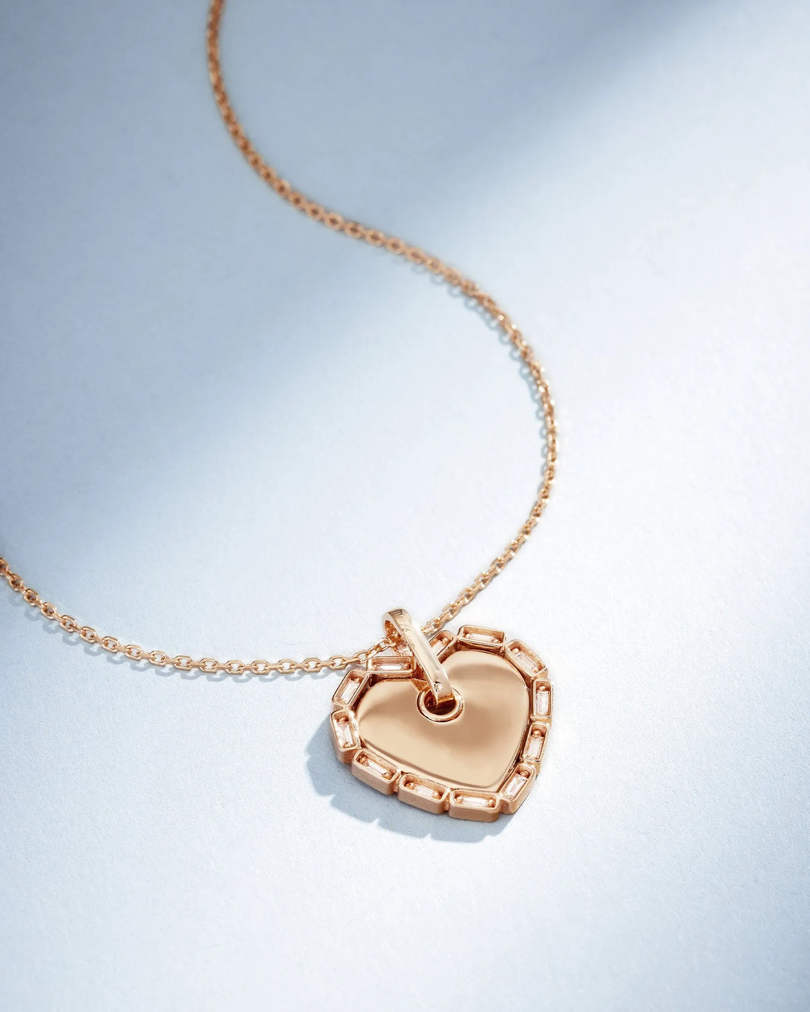 Golden Midi Heart Diamond Pendant