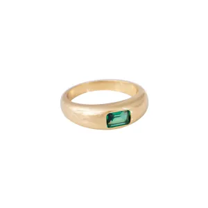 GREEN EMERALD CUT RING