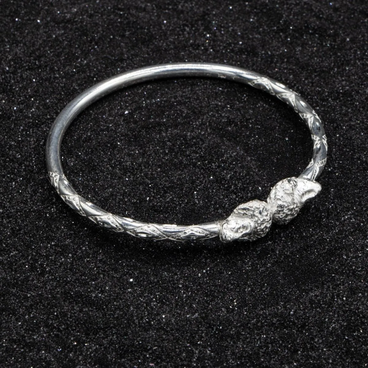 Heavy Afro Head Bangle with Diamante Pattern