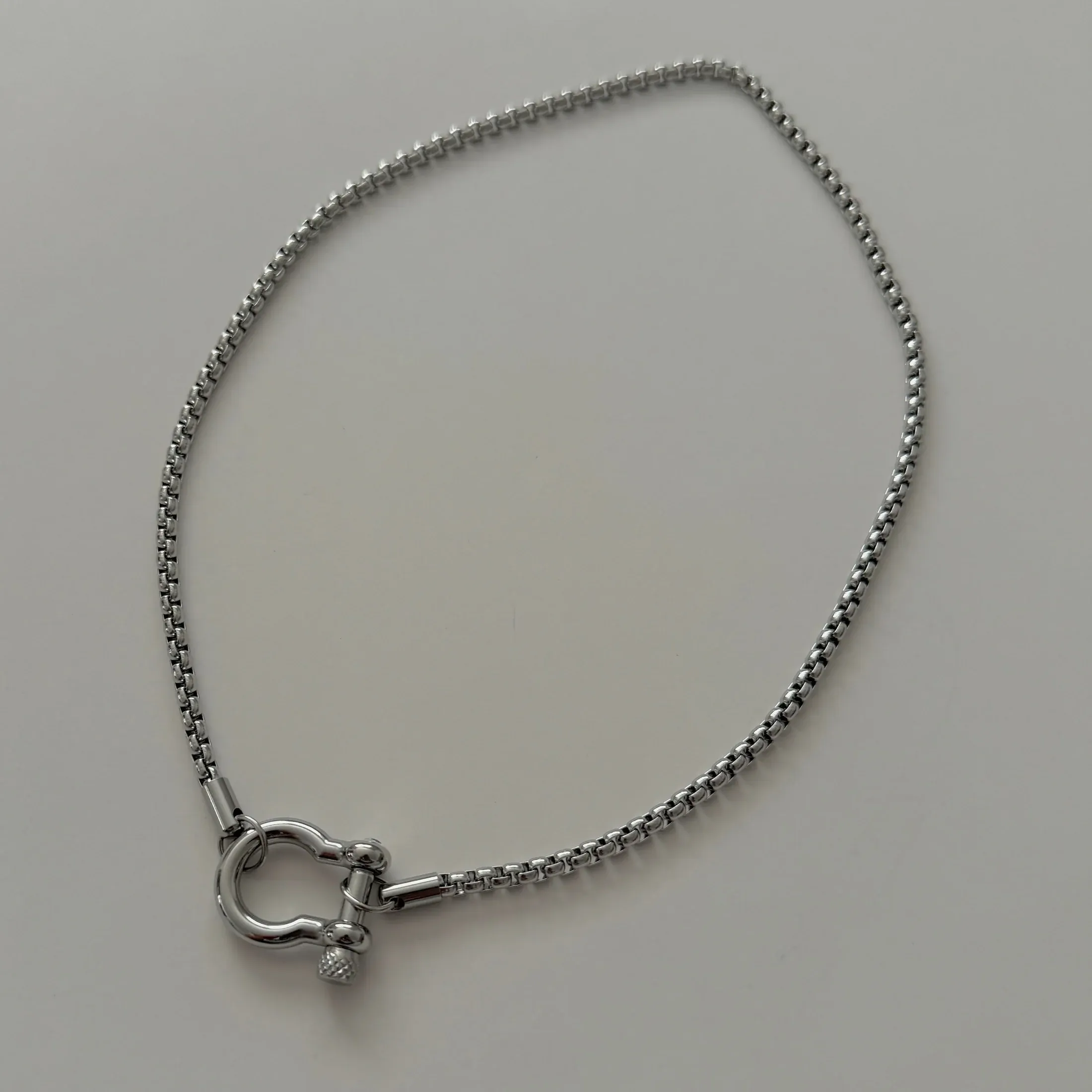 Horseshoe Carabiner Necklace | Silver