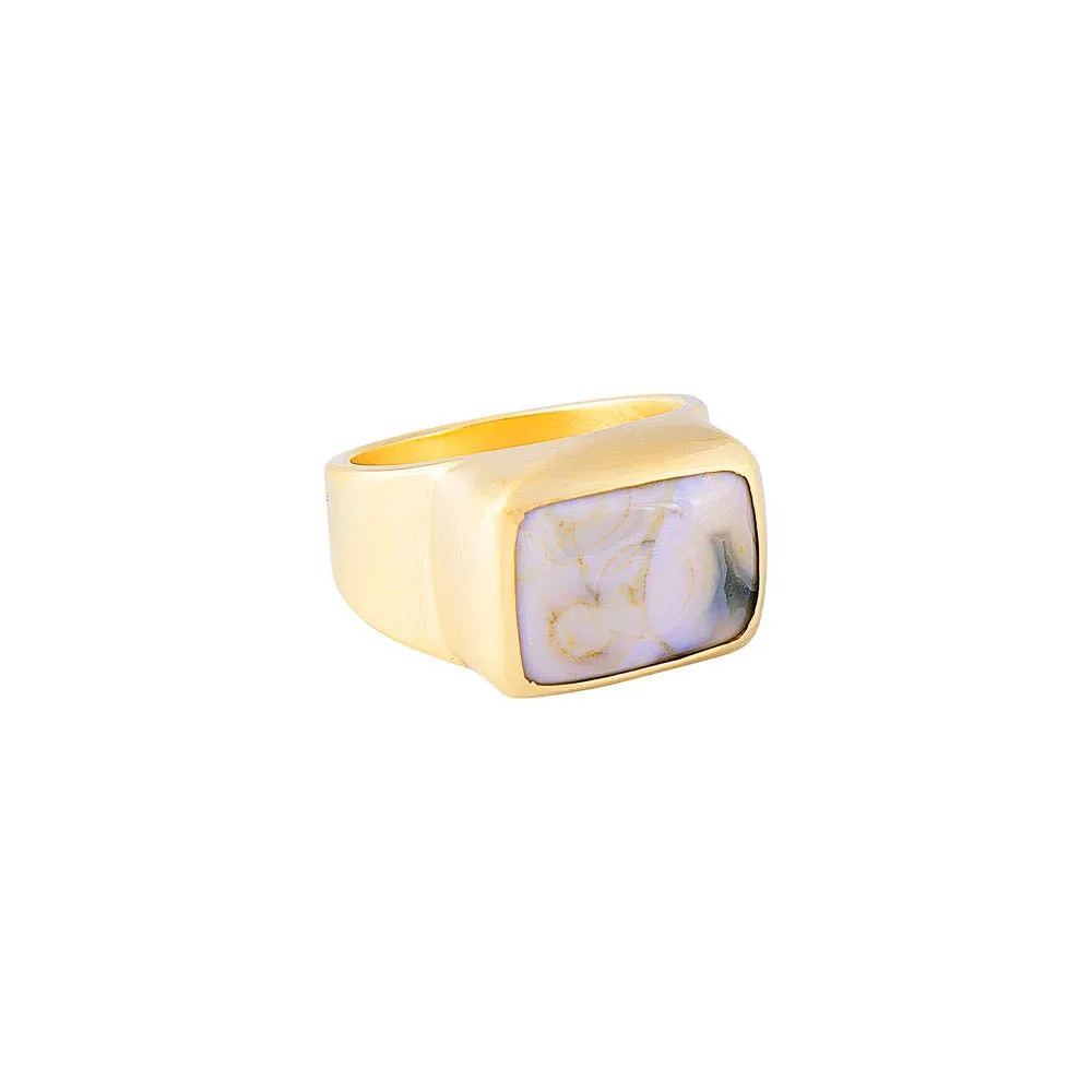 IMPERIAL JASPER COCKTAIL RING (CREAM)