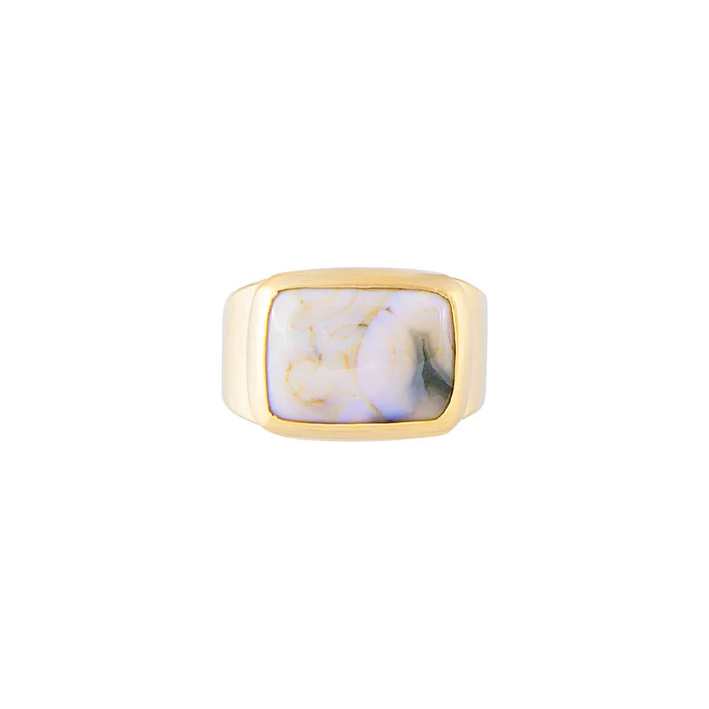 IMPERIAL JASPER COCKTAIL RING (CREAM)