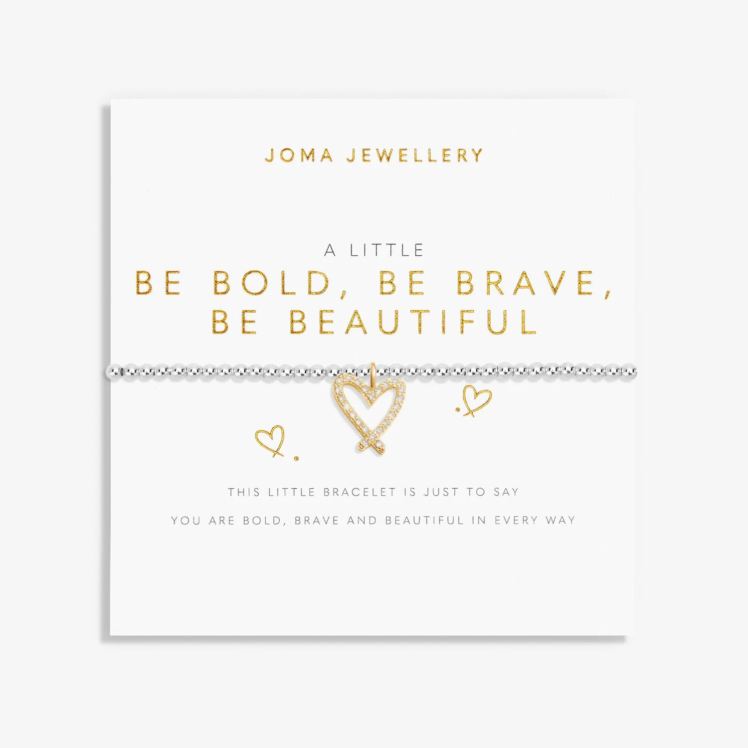 Joma Jewellery Silver Plated A Little 'Be Bold, Be Brave, Be Beautiful' Bracelet