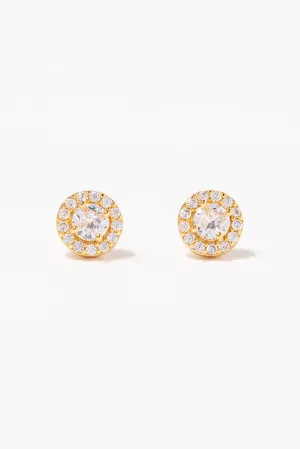 Julia CZ Stud Earrings - Gold